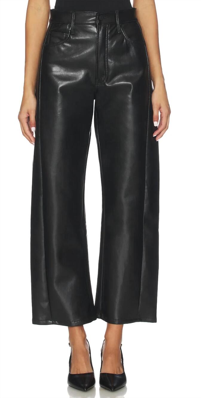 NEW MOTHER women's half-pipe flood jean in black